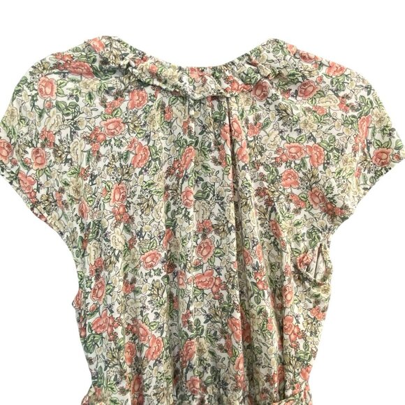 OLD NAVY Women Wrap Midi Dress Floral Short Sleeve Ruffle Sz XL Multicolor 70-12 - Picture 4 of 8